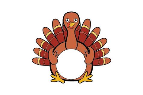 Thanksgiving Turkey Monogram Frame Svg Cut File By Creative Fabrica