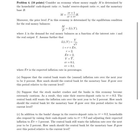 Solved Problem 4 10 Points Consider An Economy Whose Chegg