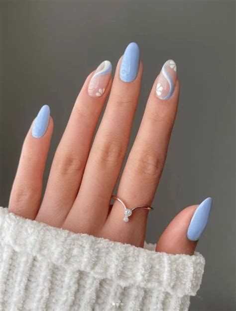 45 Light Airy Baby Blue Nail Designs To Copy Chasing Daisies