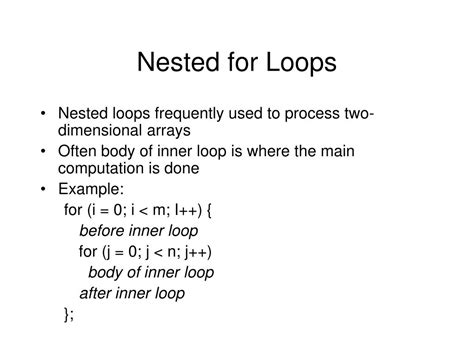 Ppt Chapter Nested Loops And Two Dimensional Arrays Powerpoint