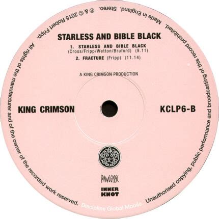 King Crimson Starless And Bible Black Lp Dreams On Vinyl Vinilos