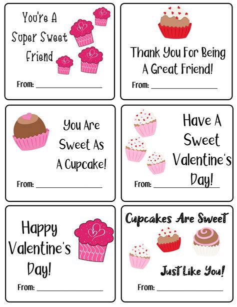 Cute Cupcake Valentine's Day Cards- Print them today! - Mom Does Reviews