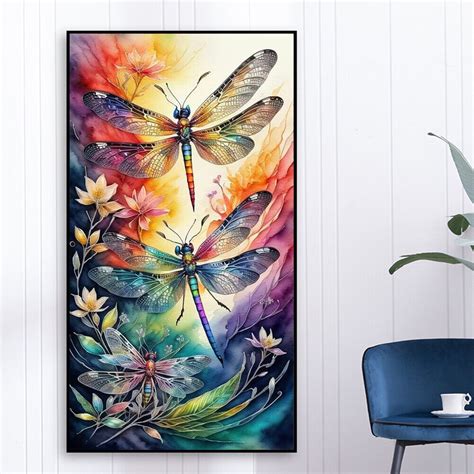 5D DIY Full Round Drill Diamond Painting Butterfly Dragonfly Kit Decor