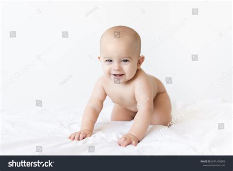 Naked Baby Boy Smiling On White Stock Photo Shutterstock