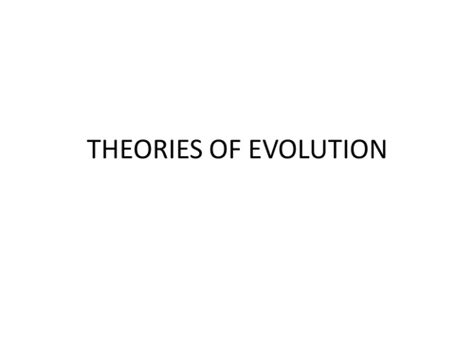 Introduction to theories of evolution | Teaching Resources