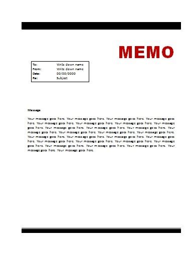 Memo Template Free Word Templates