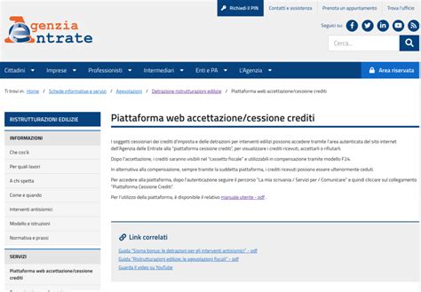 Agenzia Delle Entrate Piattaforma Web Accettazione Cessione Crediti