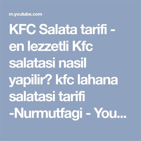 KFC Salata Tarifi En Lezzetli Kfc Salatasi Nasil Yapilir Kfc Lahana