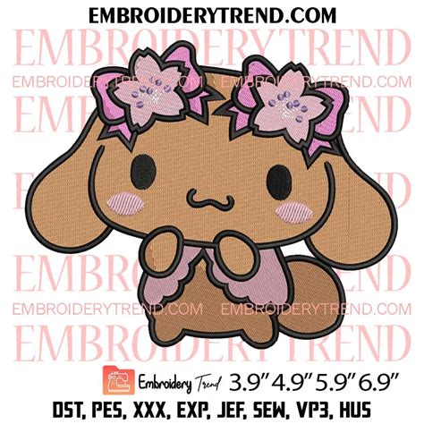 Sanrio Mocha Cute Embroidery Design, Cinnamoroll And Mocha Embroidery ...