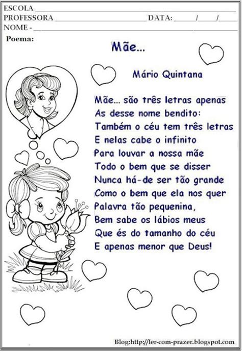 Poema E Poesias Dia Das M Es S Escola