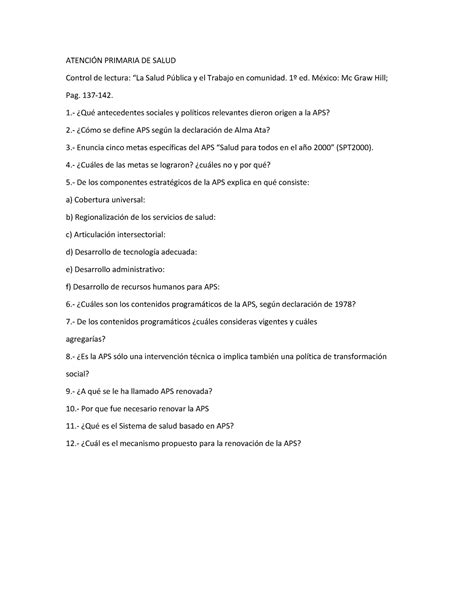 Atención Primaria de Salud ATENCIÓN PRIMARIA DE SALUD Control de