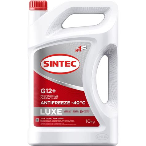 Антифриз Sintec LUXE G12 +, 10 кг, красный 614504 - выгодная цена ...