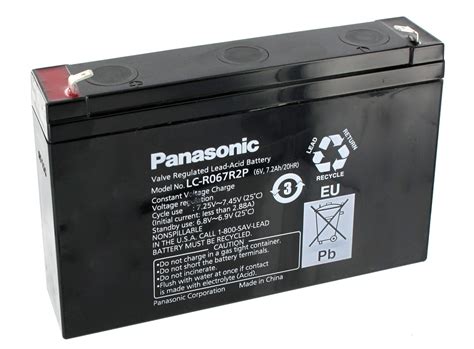 Lc R067r2p Panasonic Battery 6v 7 2ah Sealed Lead Rechargeable