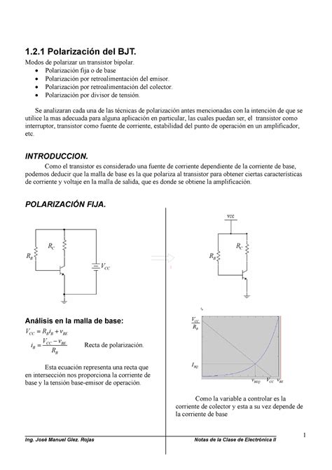 00 TR 1 2 1 Polarizacion De Un Transistor Bjt Studocu