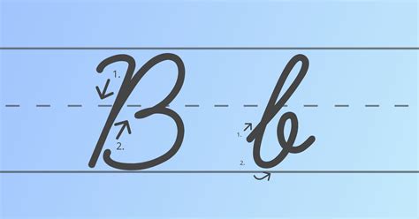 Cursive B Full Tutorial And Worksheet