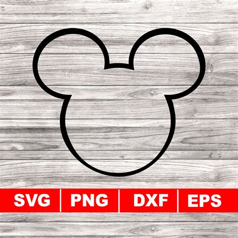 Mickey Head Outline Svg Digital Download Clipart Mouse Head - Etsy