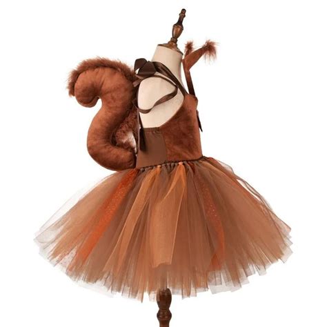 Brown Animal Squirrels Dress For Girls Cosplay Costume With Tail