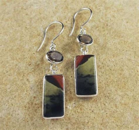 Polychrome Jasper Smoky Quartz Earrings Krystal Love