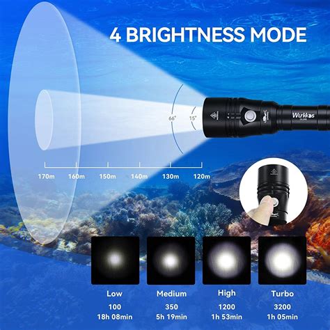 Wurkkos DL20R USB C Rechargeable Diving Light Powerful 3200lm XHP50 2