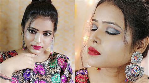 Durga Puja Saptami Night Makeup Look Black Smokey Eyes Look For