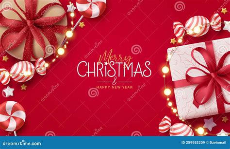 Merry Christmas Text Vector Design Background Christmas Ts Candies