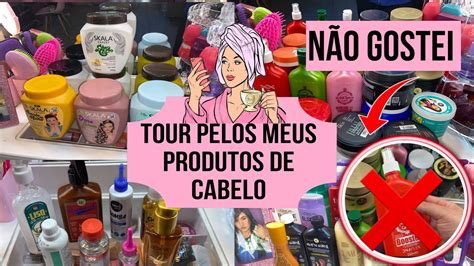 TOUR COMPLETO pelos meus produtos de cabelo produtos que NÃO