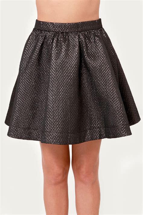 Cute Black Skirt Mini Skirt Metallic Skirt 44 00