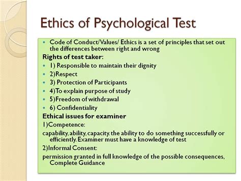 Principles And Ethics Of Psychological Test Health With Hamdani