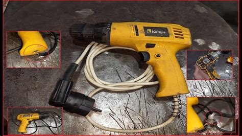 DIY. Шуруповерт Kolner ked 240 v, правильная замена кабеля питания и ...