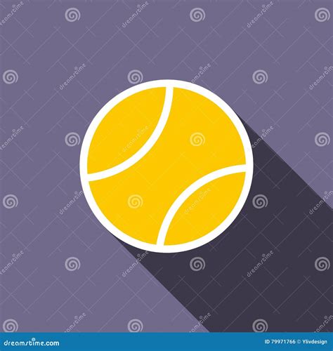 Tennis Ball Icon Flat Style Stock Vector Illustration Of Court Game