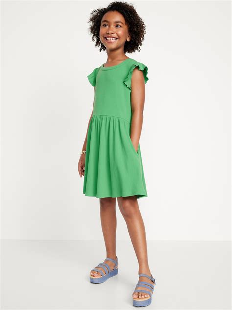 Ruffled Sleeve Fit And Flare Dress For Girls Old Navy