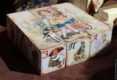 Кубики с алфавитом 'Из детства...' | Деревянные кубики, Кубики, Ремесла