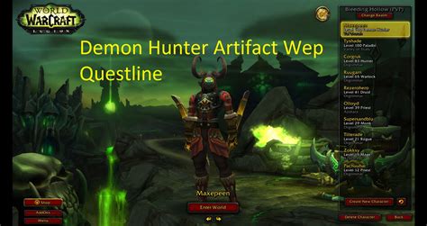 World Of Warcraft Legion Demon Hunter Artifact Questline Youtube