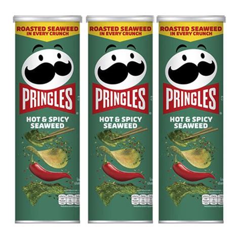 Чипсы Pringles Hot Spicy Seaweed Острое нори 3шт по 97g купить с доставкой по выгодным