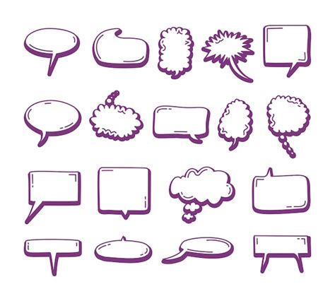 Premium Vector Set Of Speech Bubble Element Doodle Trendy Doodle