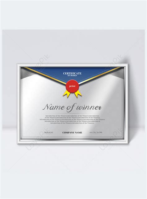 Premium silver frame award certificate template image_picture free ...