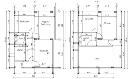 Autocad House Plans With Dimensions Cadbull