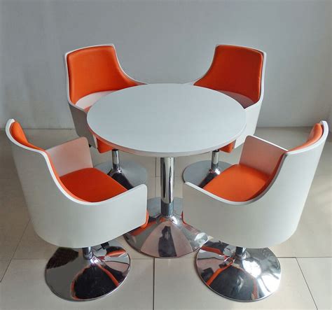 Colorful Cafe Coffee Shop Tables And Chairs In Restaurant Leather And ...