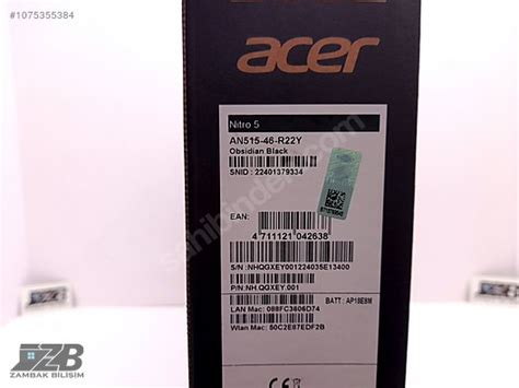 ZAMBAK BİLİŞİM DE SIFIR ACER RYZEN 5 6600H 512G NVMe RTX 3050 4G İlan