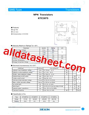 KTC3875 Datasheet PDF Guangdong Kexin Industrial Co Ltd