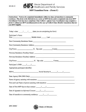 Fillable Online Mfpweb Nursing Uic MFP Transition Form Form C