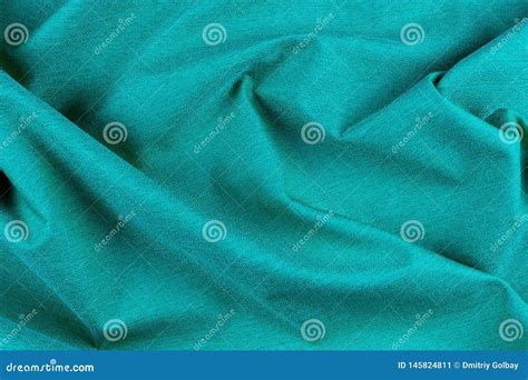 Bright Blue Fabric Texture with Folds. Stock Image - Image of crumpled ...