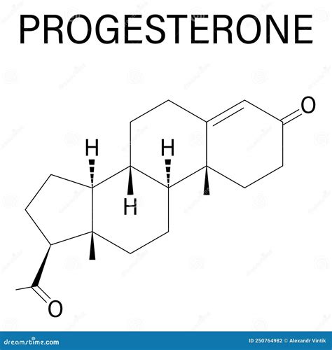 Progesterone Female Sex Hormone Molecule Plays Role In Menstrual Cycle And Pregnancy Skeletal