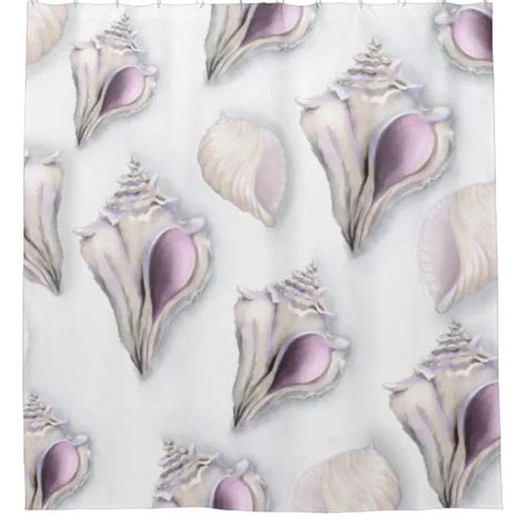 Pastel Seashell Design Shower Curtain Zazzle