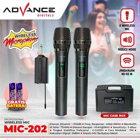 Jual Mic Advance Profesional Mic Wireless Microphone Karoke Mic