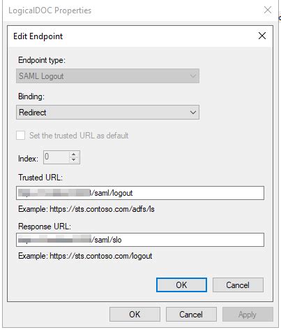 Configure Single Logout With Microsoft ADFS LogicalDOC Documentation