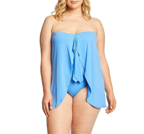 Ralph Lauren Sky Blue Flyaway One Piece Swimsuit Plus Size 16w For Sale