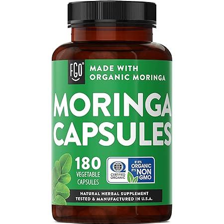 Amazon Moringa Oleifera 180 Capsules 100 Pure Leaf Powder Max