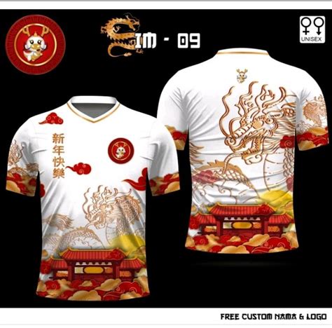 Cheongsam Shio Naga Jersey Imlek 2024 Kaos Jersey Gong Xi FA Cai