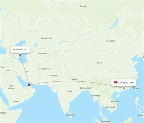 All Flight Routes From Baku To Guangzhou GYD To CAN Flight Routes